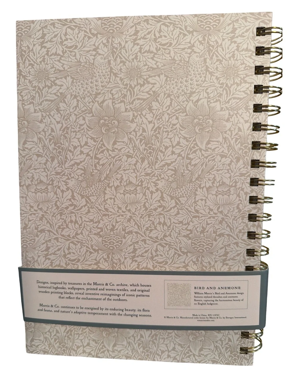 Morris & Co NWT Bird & Anemone Floral Journal  & Mallow 3 Piece Pen Set